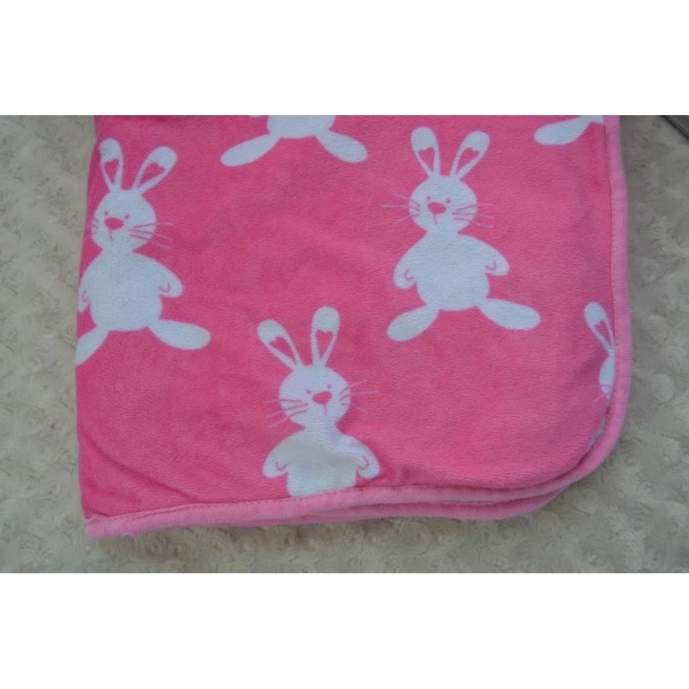 My Baby Bunny Rabbit Blanket Pink White Sherpa Security Lovey Bubba Blue